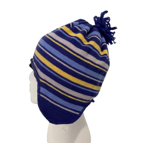 Columbia Knit Beanies Set 2 Stripes Designs unisex blue yellow orange ecru white - Picture 12 of 16